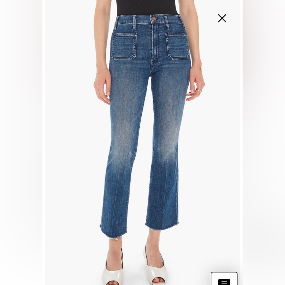 The Hustler Patch Pocket High Waist Ankle Flare Jeans